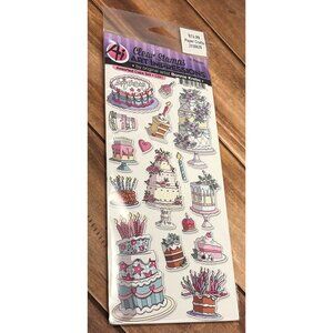 HTF ART IMPRESSIONS 5391 ASSORTED CAKE CLEAR CLING  STAMP SET BY BONNIE KREBS